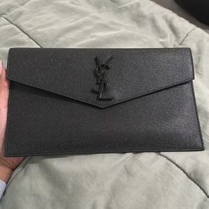 Ysl uptown pouch grain de poudre embossed leather